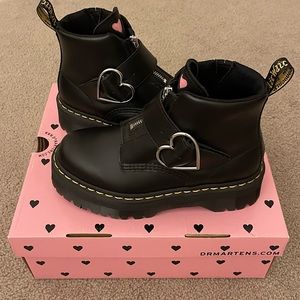Dr. Martens Black Heart Buckle Boots